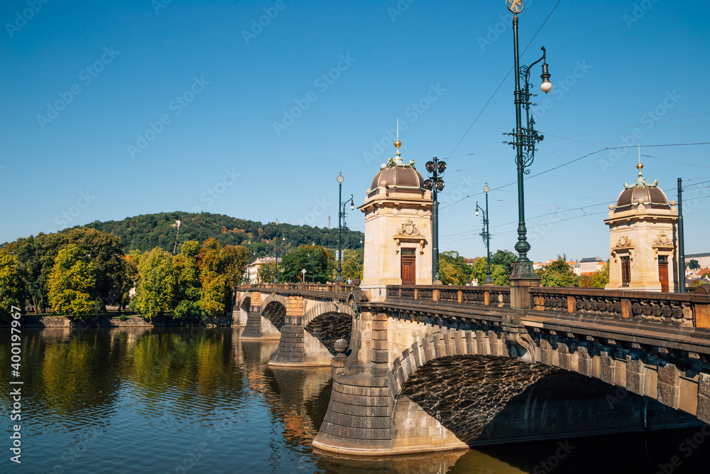Legion Bridge on Vltava River in Prague, Czech Republic