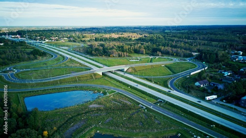 bird's eye view of highway