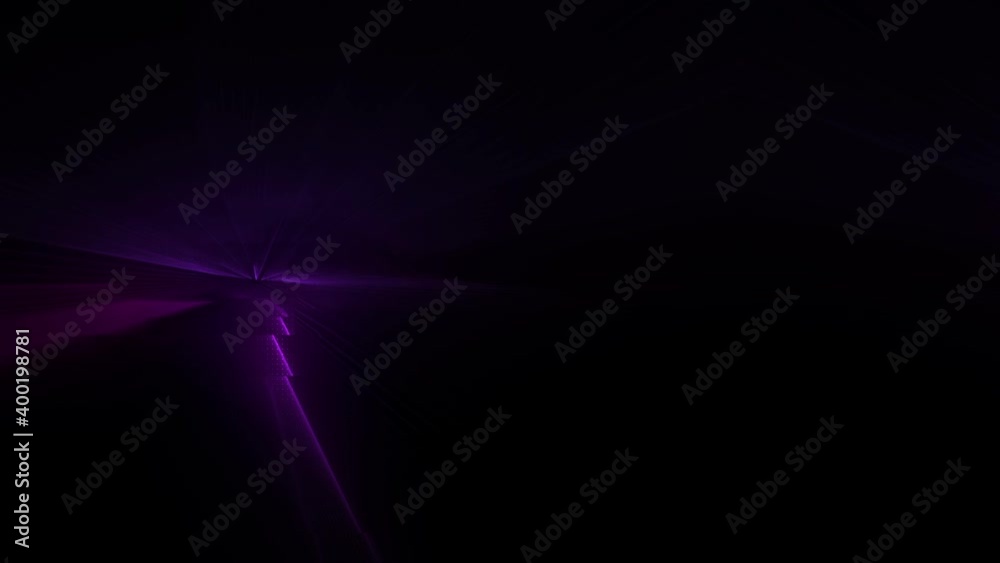Laser mapping. Composition of pink and lilac rays on a black background.