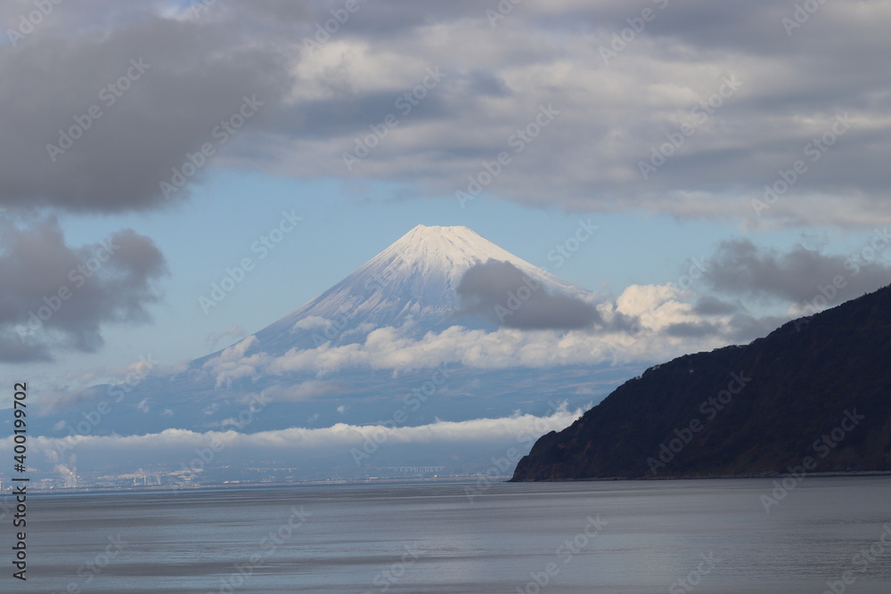 富士山と雲の風景