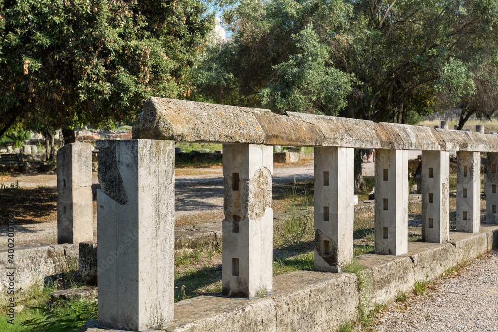 Monument of the Eponymous Heroes  of Ancient Agora of Classical Athens, Greece