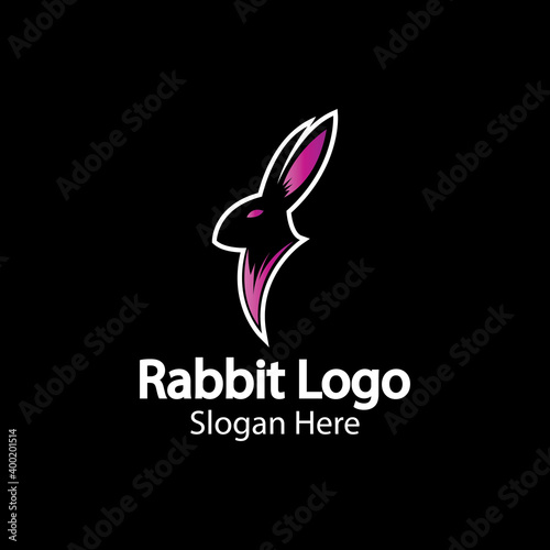 Rabbit Logo template vector icon illustration design