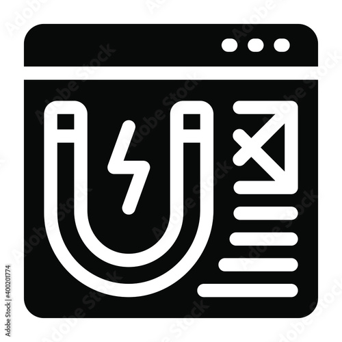 
A unique icon of web attraction in solid design
