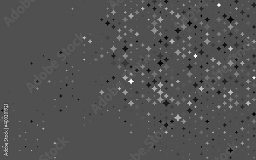 Light Silver  Gray vector layout with bright stars.