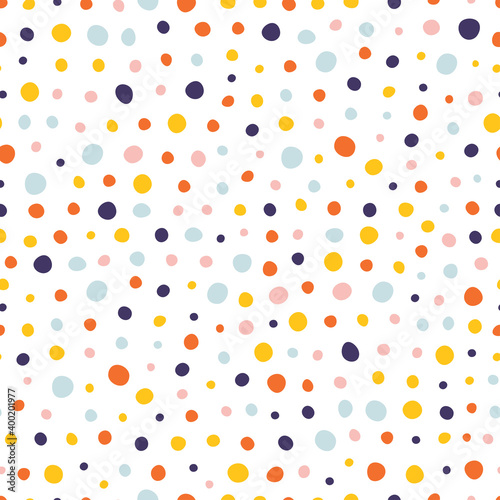 Vector seamless pattern of abstract dots. Bright, colorful stones.