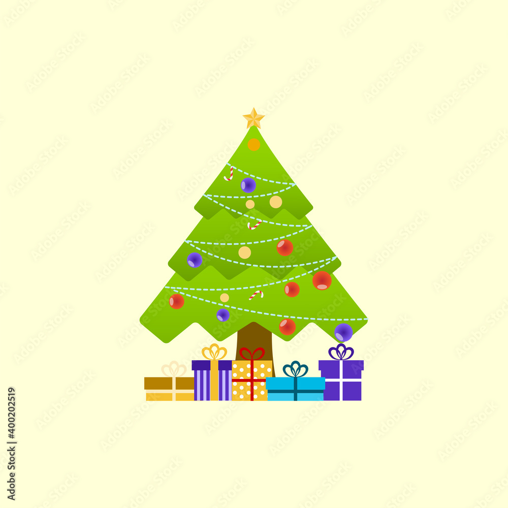 Fototapeta premium Chritsmas Tree Design Graphic Illustrator