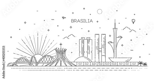 Brasilia architecture  line skyline photo