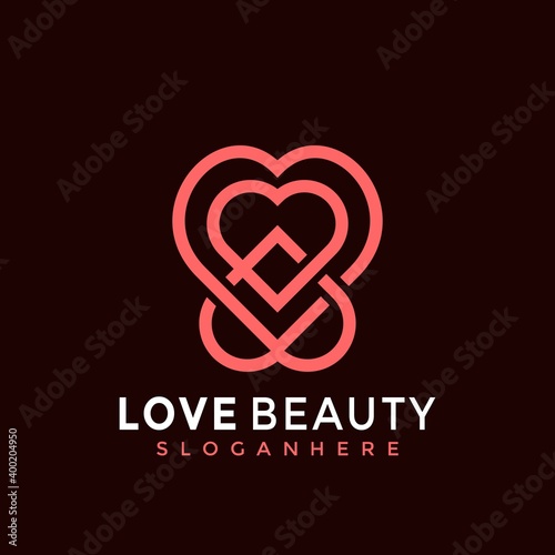 Abstract Love Fashion Modern Logo Design Vector Illustration