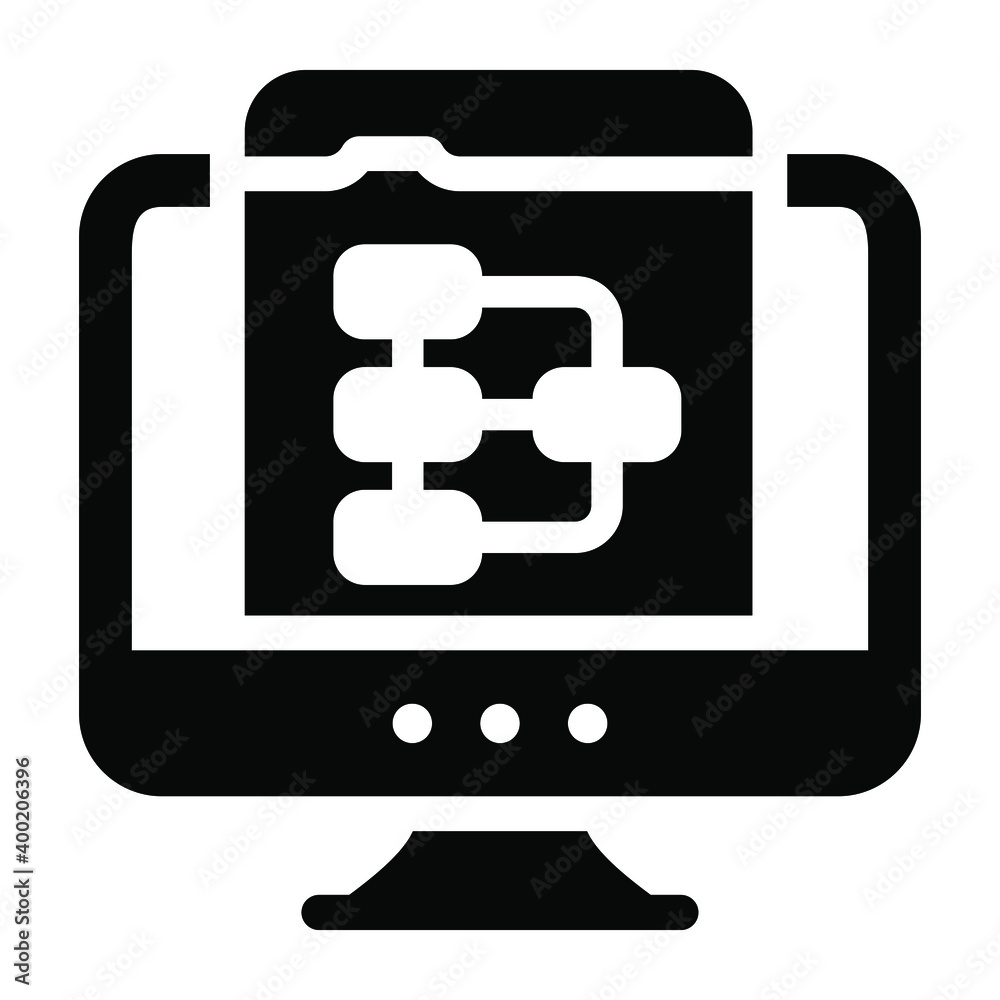 Icon of web workflow in solid editable design
Icon of web workflow in solid editable design