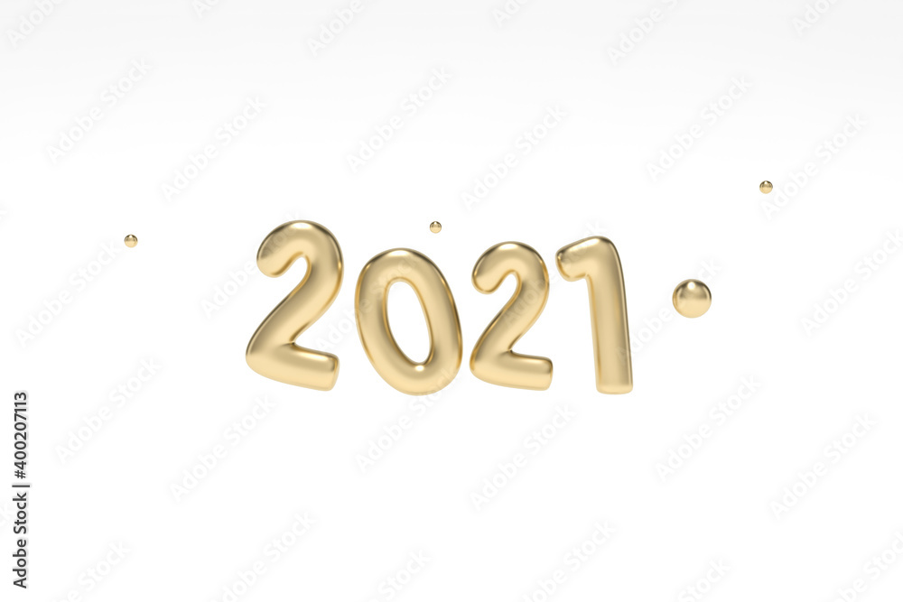 2021 gold metallic happy new year and christmas ball ornaments decoration object group on white background 3d rendering. 3d illustration Golden colored numbers Festive poster or banner design. 2021 gold metallic happy new year and christmas ball ornaments decoration object group on white background 3d rendering. 3d illustration Golden colored numbers Festive poster or banner design.