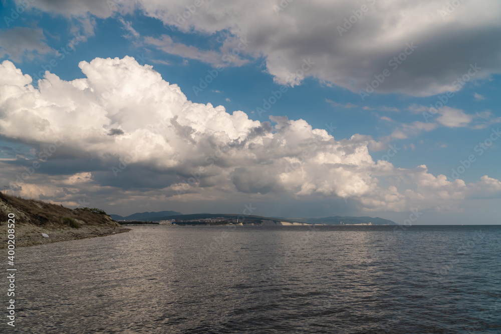 Summer view of the Cape Thick-Gelendzhik on the part of the Black sea.