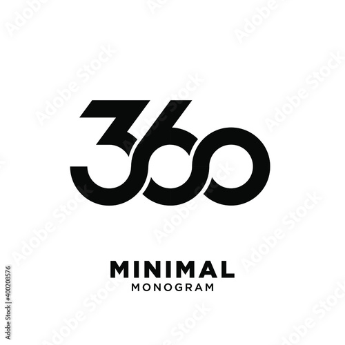 360 infinity number initial logo design