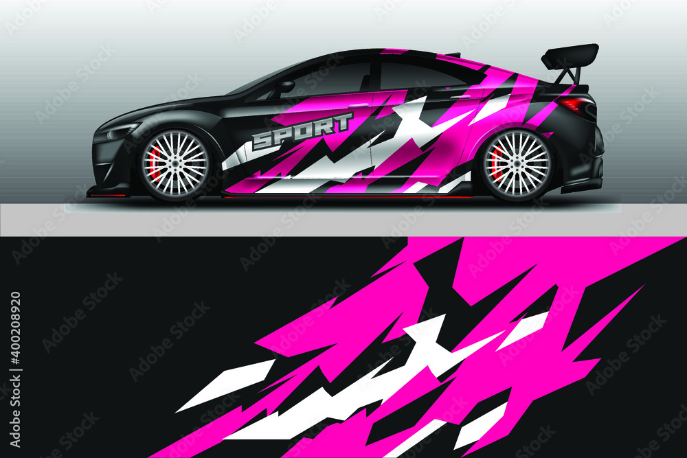 Decal Car Wrap Design Vector. Graphic Abstract Stripe Racing Background For Vehicle, Race car, Rally, Drift Decal Car Wrap Design Vector. Graphic Abstract Stripe Racing Background For Vehicle, Race car, Rally, Drift