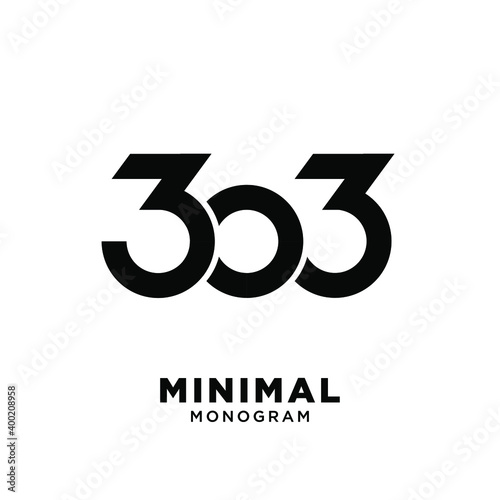 303 infinity number initial logo design