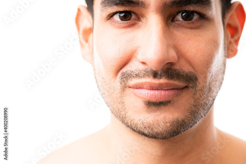 Attractive Latin male with light beard