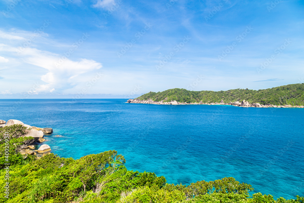 View Point at Similan island, Warm and clear azure ocean waters, Thailand View Point at Similan island, Warm and clear azure ocean waters, Thailand