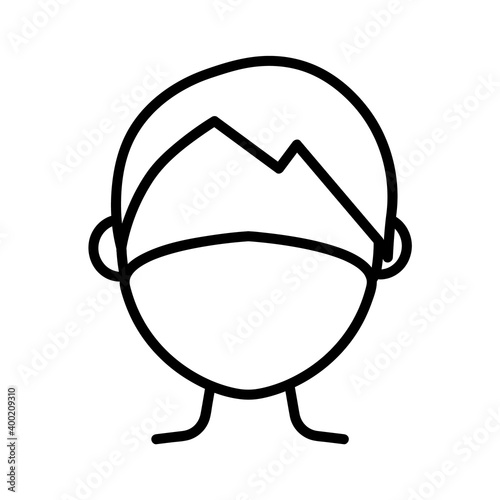 Man in medical face protection mask icon. Covid-19, 2019-nCoV in China, Wuhan. Isolated on white background. Vector illustration eps10. Sign or symbol