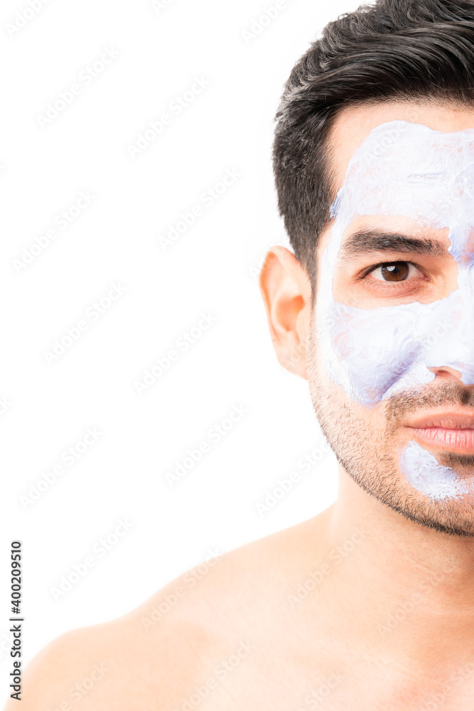 Obraz premium Male model with beauty face mask