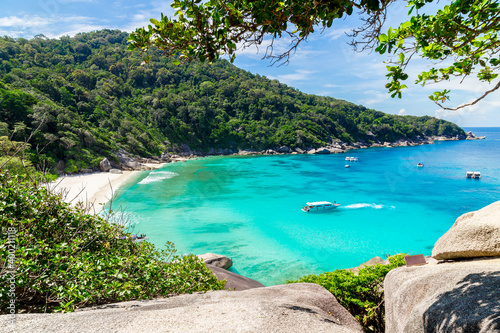 View Point at Similan island  Warm and clear azure ocean waters  Thailand