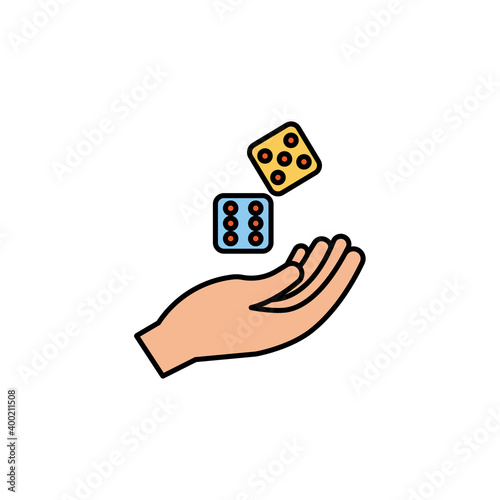 dices line icon. Signs and symbols can be used for web, logo, mobile app, UI, UX on white background.