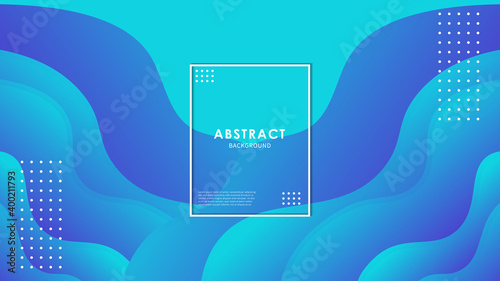 Blue wave vector abstract flat design. Dynamic colored shapes and waves. Gradient abstract banner with flowing fluid shapes. Design templates such as backgrounds, web design, posters, banners, books.