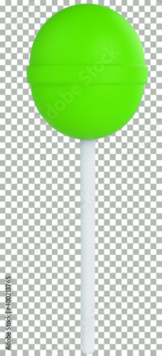 3d green lemon lollipop png