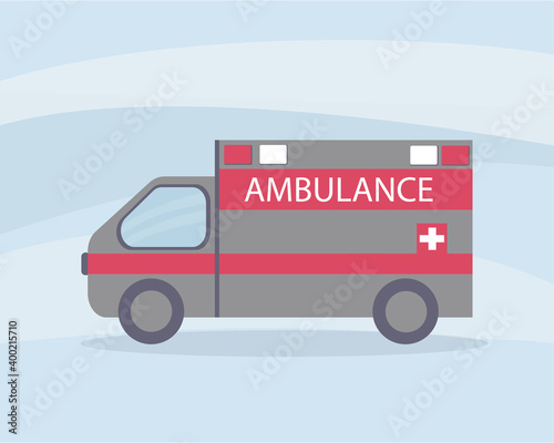Wallpaper Mural Ambulance transports patients. The concept of emergency medical care and health care. Vector flat illustration of a car. Torontodigital.ca