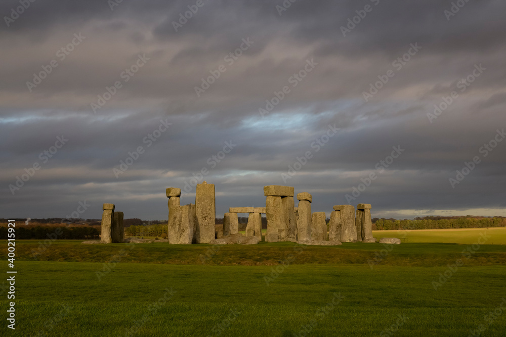 The stones of Stonehenge is famous landmark and nature beautiful in Wiltshire, England. UNESCO World Heritage Sites.