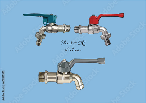 Vector Illustration of Water Shut Off / Shut Down Valve	