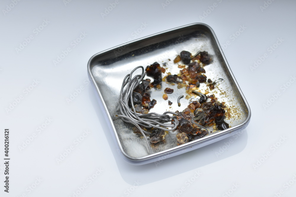 rosin and solder in a metal box rosin and solder in a metal box