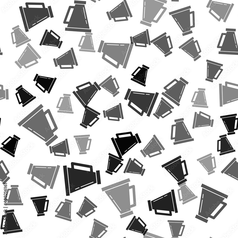 Fototapeta premium Black Megaphone icon isolated seamless pattern on white background. Speaker sign. Vector.