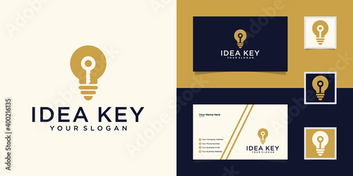 bulb logo and key inspiration for business cards