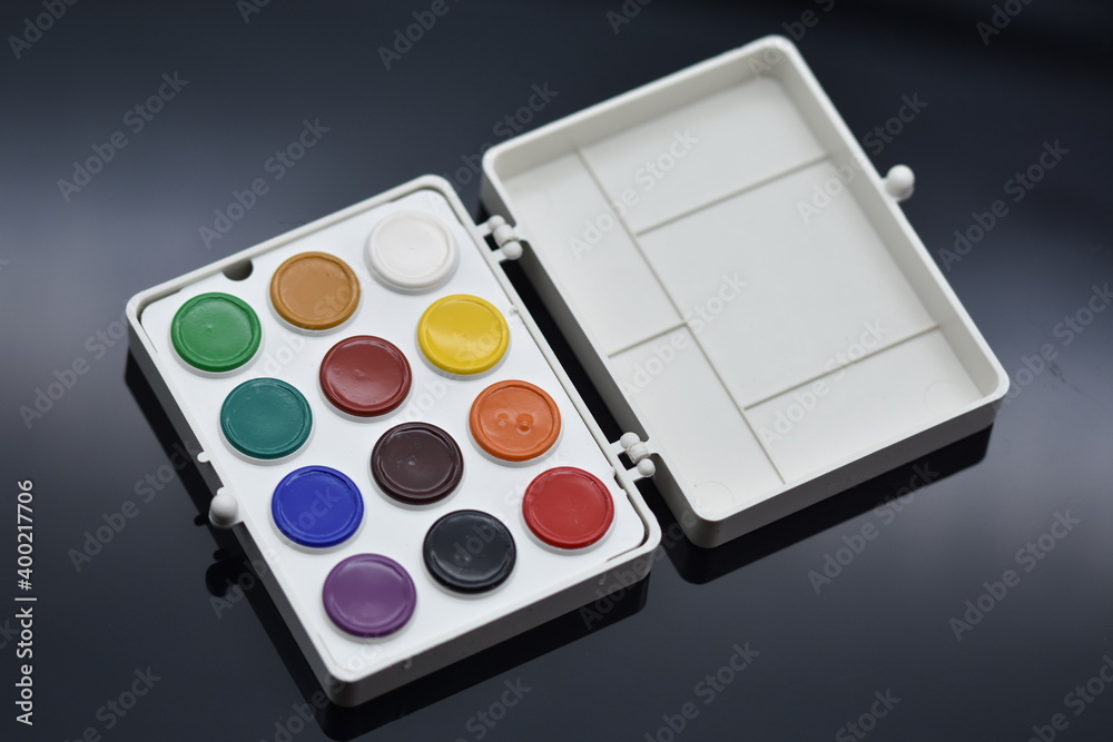 watercolor paints isolated on a black background. watercolor paints isolated on a black background.