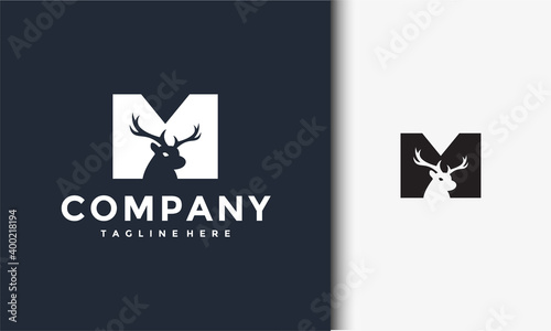 initials M deer logo