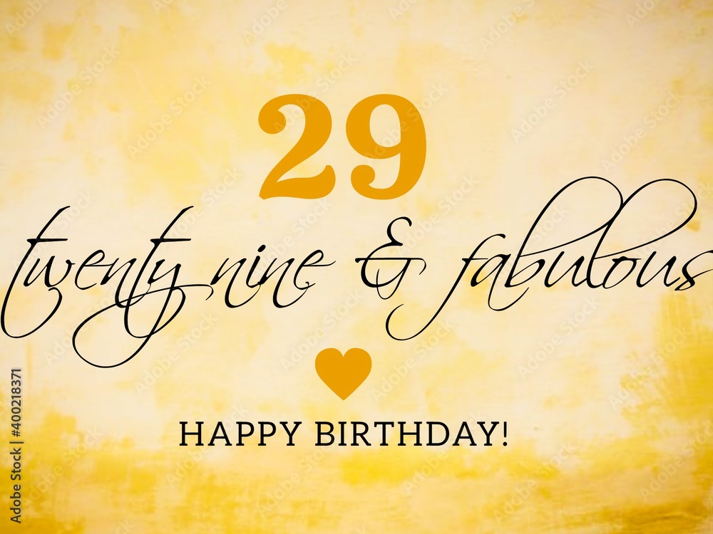 Obraz premium Retro happy birthday card illustration