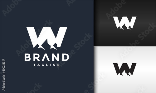initials W mount logo