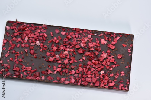 Bitter chocolate with cranberries and quinoa