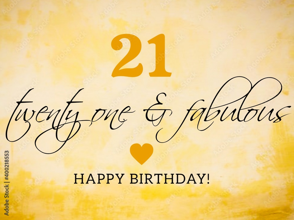 Fototapeta premium Retro happy birthday card illustration