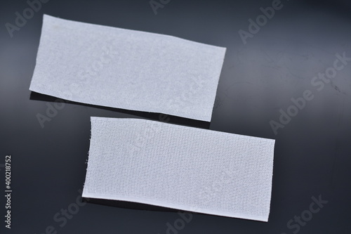 white Velcro tape isolated on black