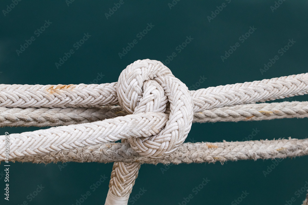 Fototapeta premium rope on a boat,sea knot
