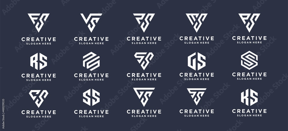 collection abstract initial logo design for personal brand, corporate, company.