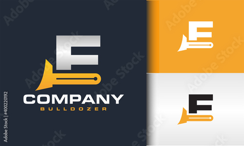 initial E bulldozer logo
