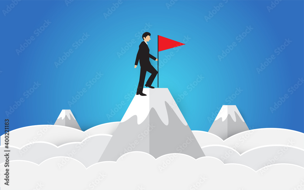 Success concept,flag on the mountain,businessman win, Eps10 file Success concept,flag on the mountain,businessman win, Eps10 file
