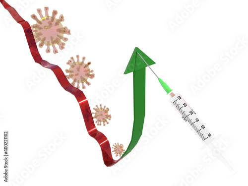 vaccine covid-19 coronavirus index bods recovry - 3d rendering photo