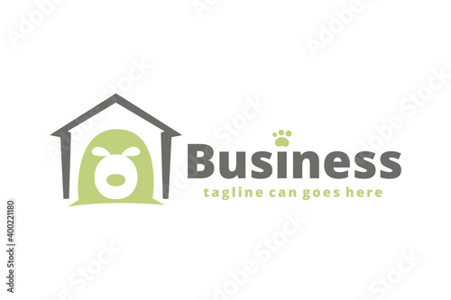 cute dog house logo