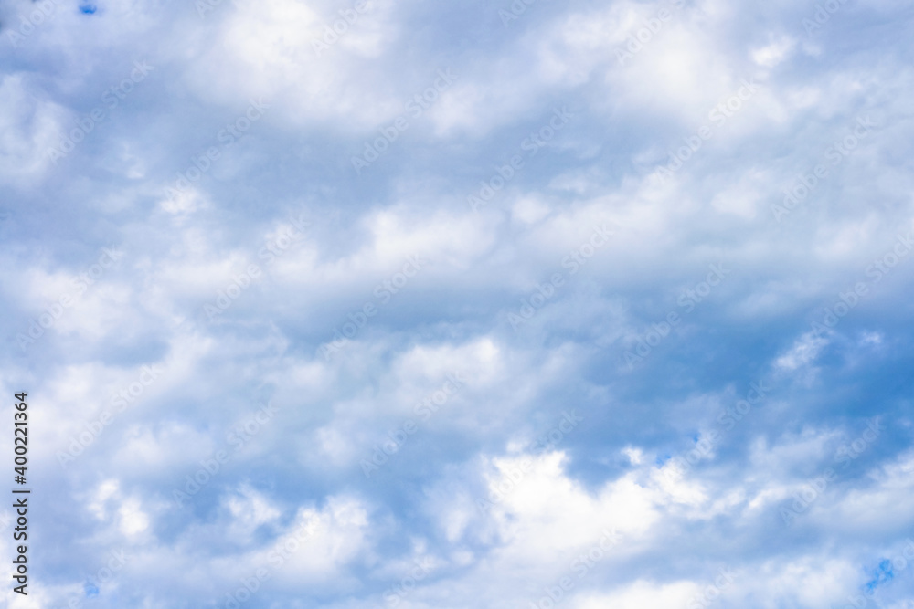 Beautiful blue sky with clouds on bright  sunny day