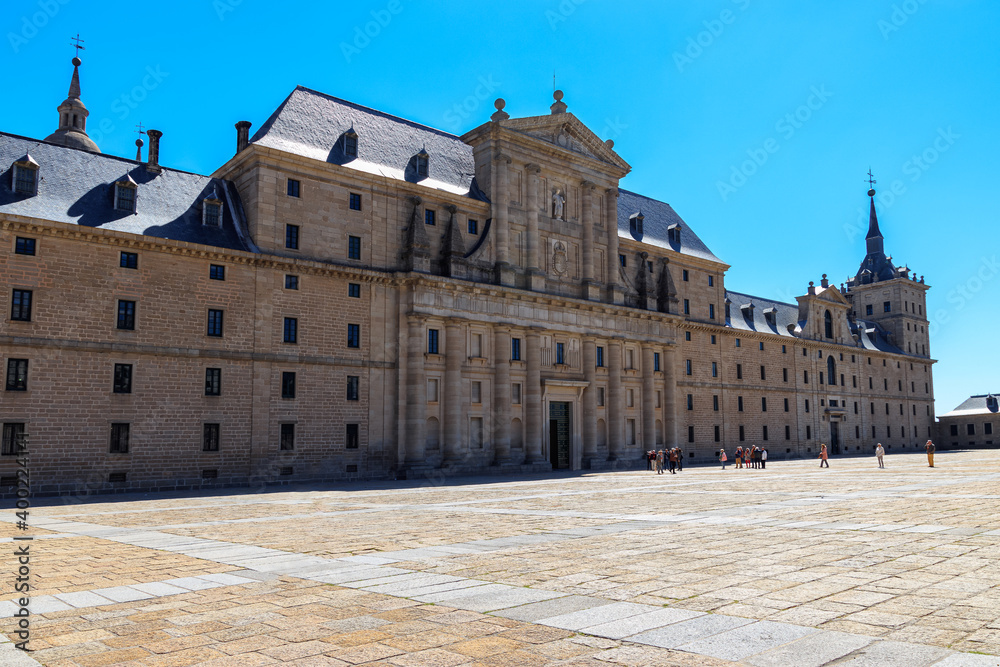 El Escorial Monastery, royal palace, majestic building in the province of Madrid.
