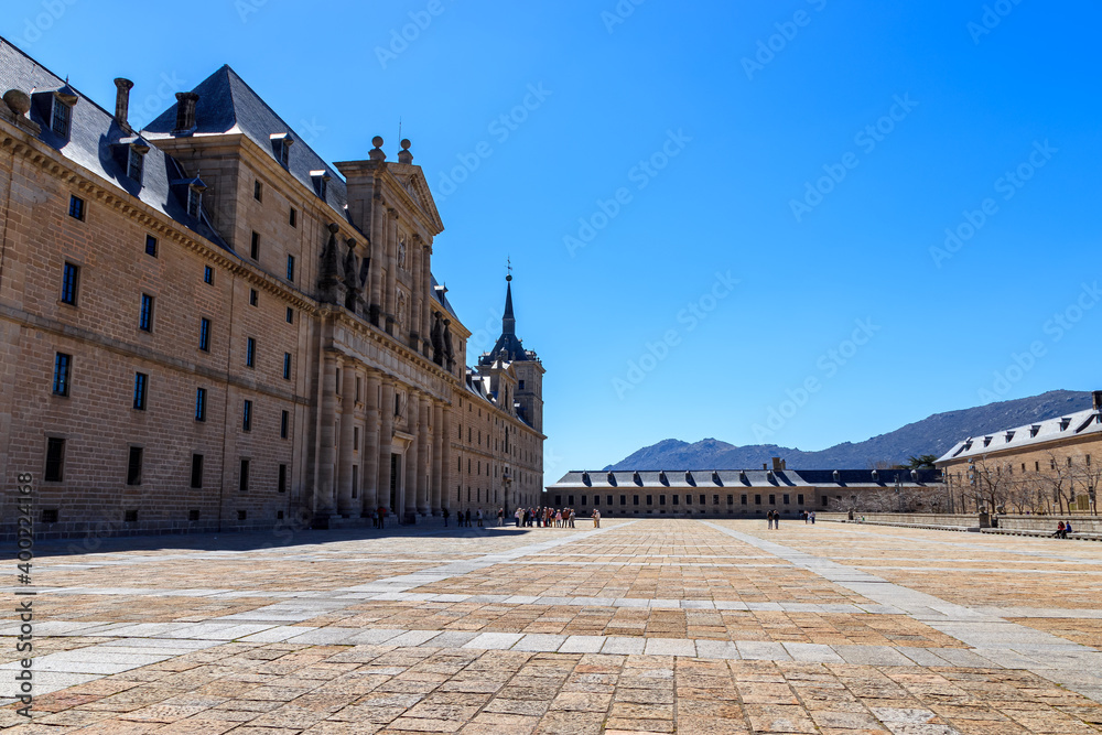 El Escorial Monastery, royal palace, majestic building in the province of Madrid.
