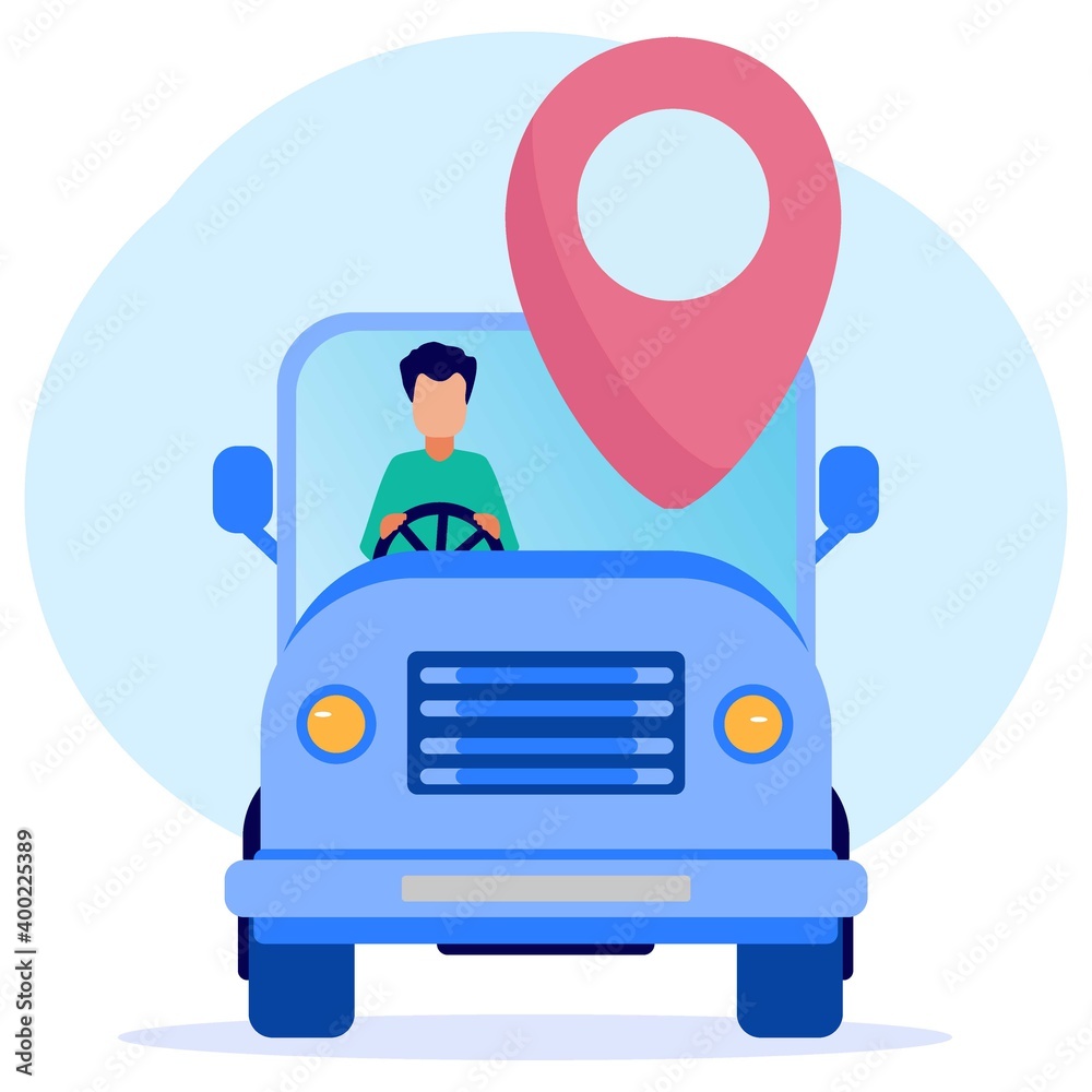 Illustration vector graphic cartoon character of drive a car with directions Illustration vector graphic cartoon character of drive a car with directions