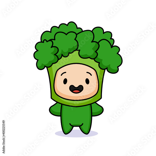 Cute kids with vegetable costume illustration